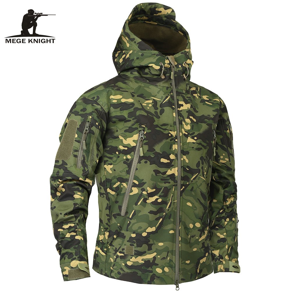 Mege Brand Clothing Autumn Men's Military Camouflage Fleece Jacket Army Tactical Clothing Multicam Male Camouflage Windbreakers 1