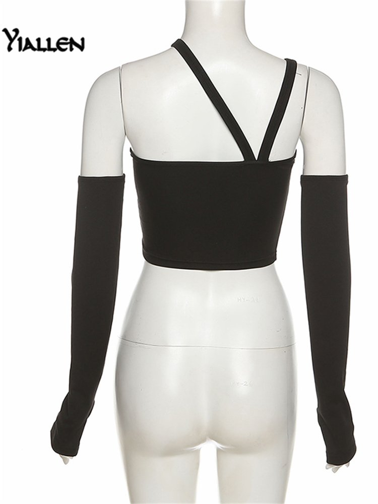 Yiallen Autumn Fashion Casual Slim Solid Removable Sleeves Halter T Shirt For Women New Streetwear Wild Basic Female Top Hot 6 Yiallen Autumn Fashion Casual Slim Solid Removable Sleeves Halter T Shirt For Women New Streetwear Wild Basic Female Top Hot 6